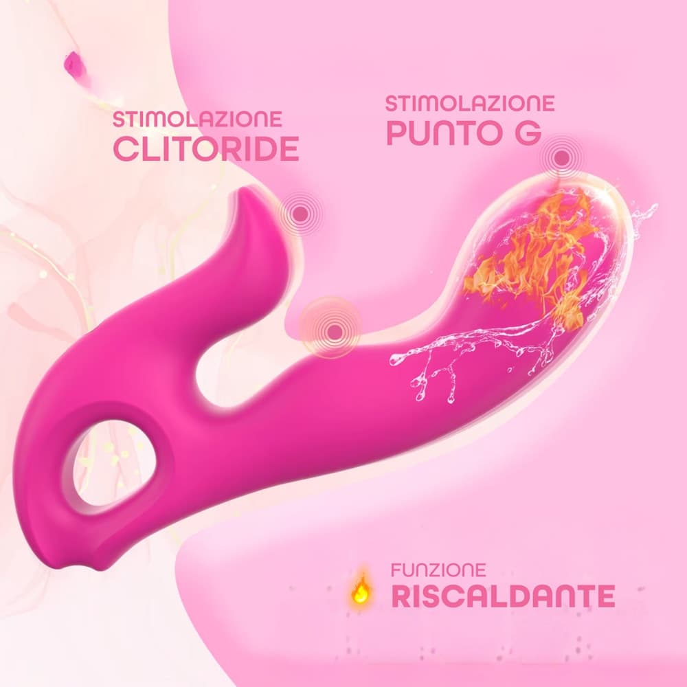 Vibratore Rabbit Riscaldante Doppia Stimolazione Clitoride e Punto G 10 Modalità - 5