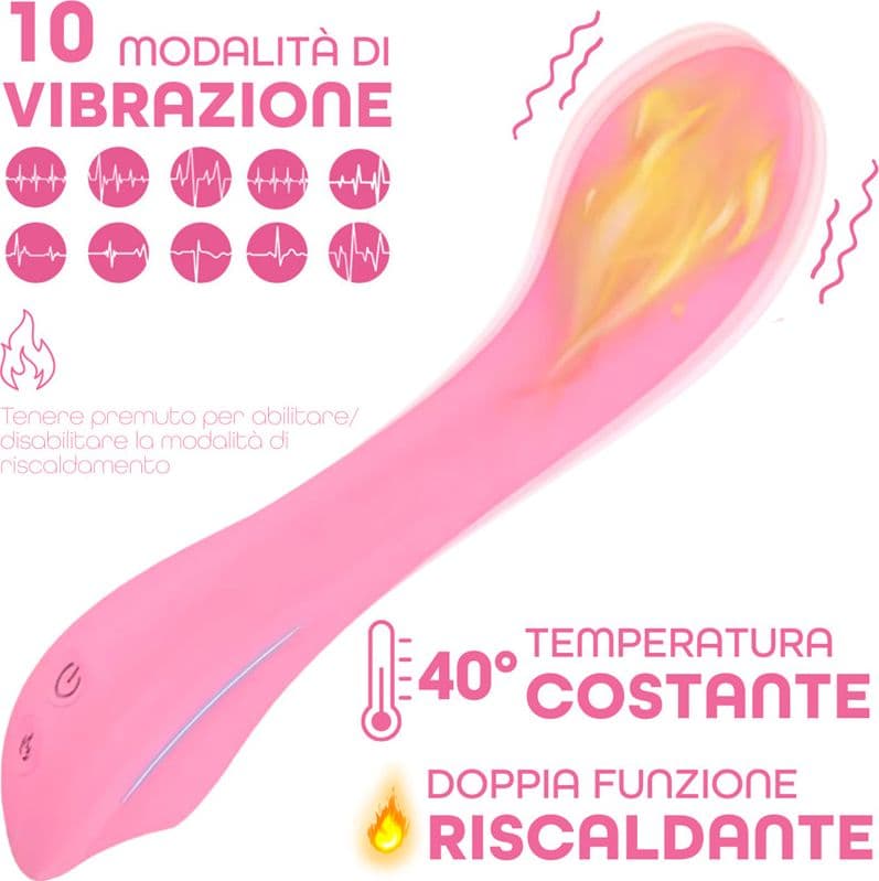 Vibratore Punto G Riscaldante in Silicone con 10 Modalità di Vibrazione Sex Toy - 13