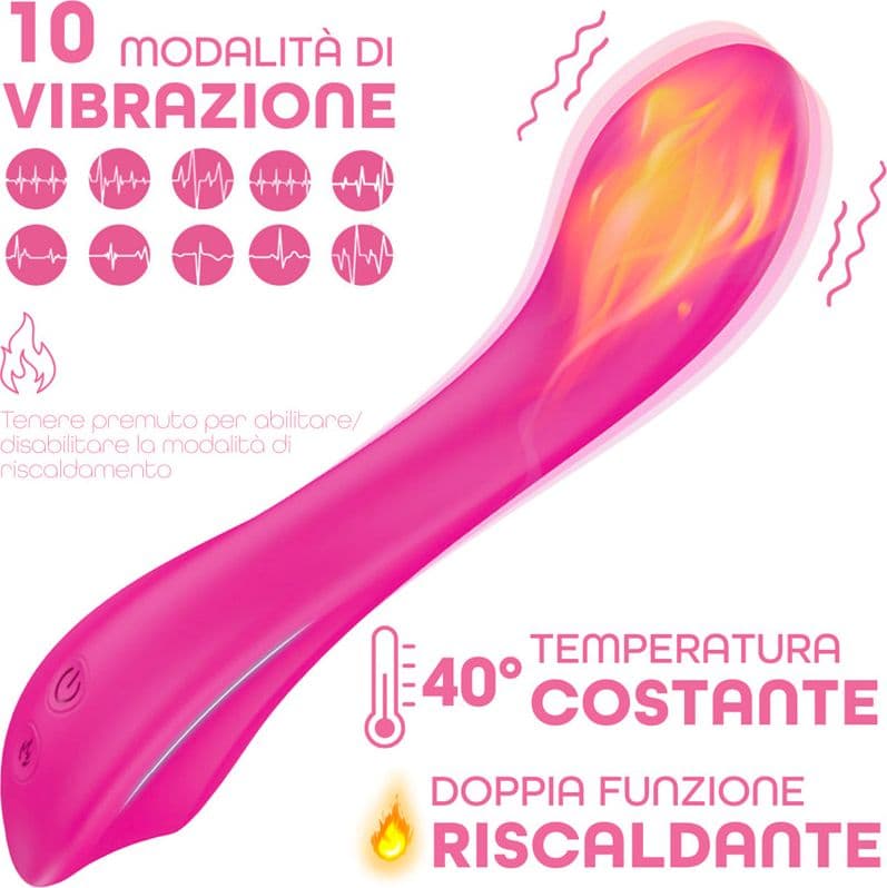 Vibratore Punto G Riscaldante in Silicone con 10 Modalità di Vibrazione Sex Toy - 3