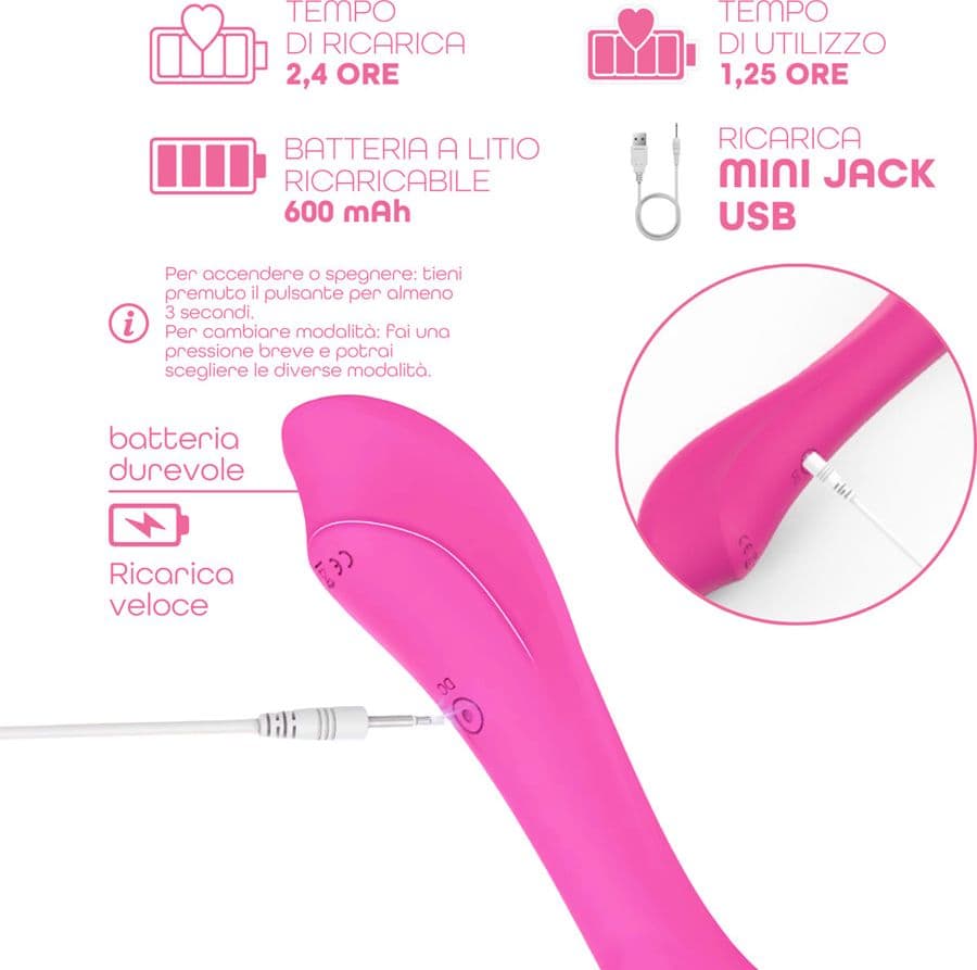 Vibratore Punto G Riscaldante in Silicone con 10 Modalità di Vibrazione Sex Toy - 5