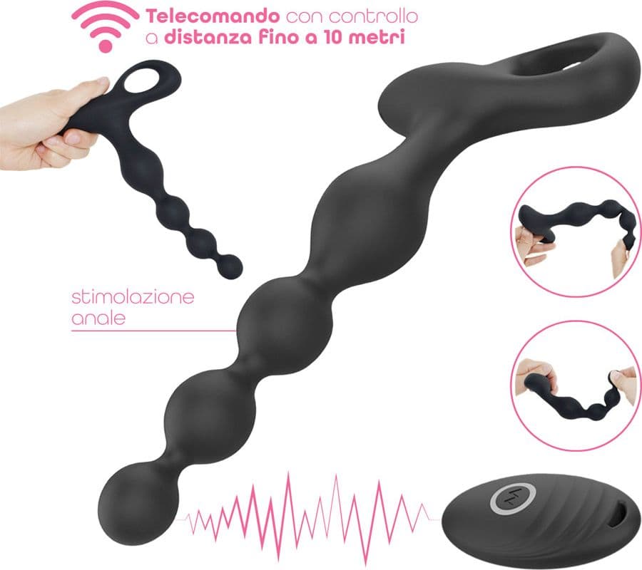Palline Anali Vibranti Progressive Plug Anale Vibratore con Telecomando Sex Toy - 3