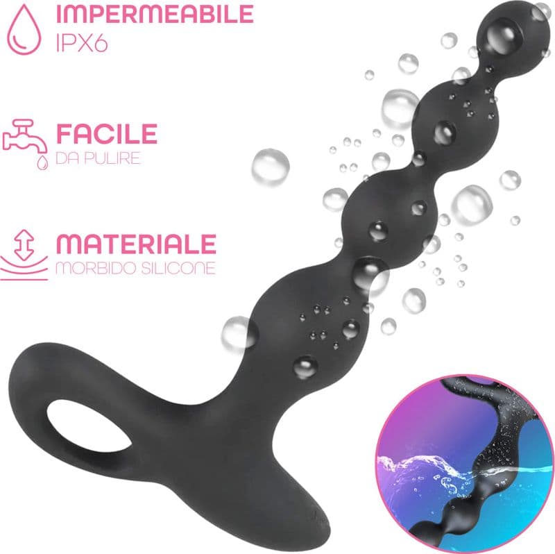 Palline Anali Vibranti Progressive Plug Anale Vibratore con Telecomando Sex Toy - 5