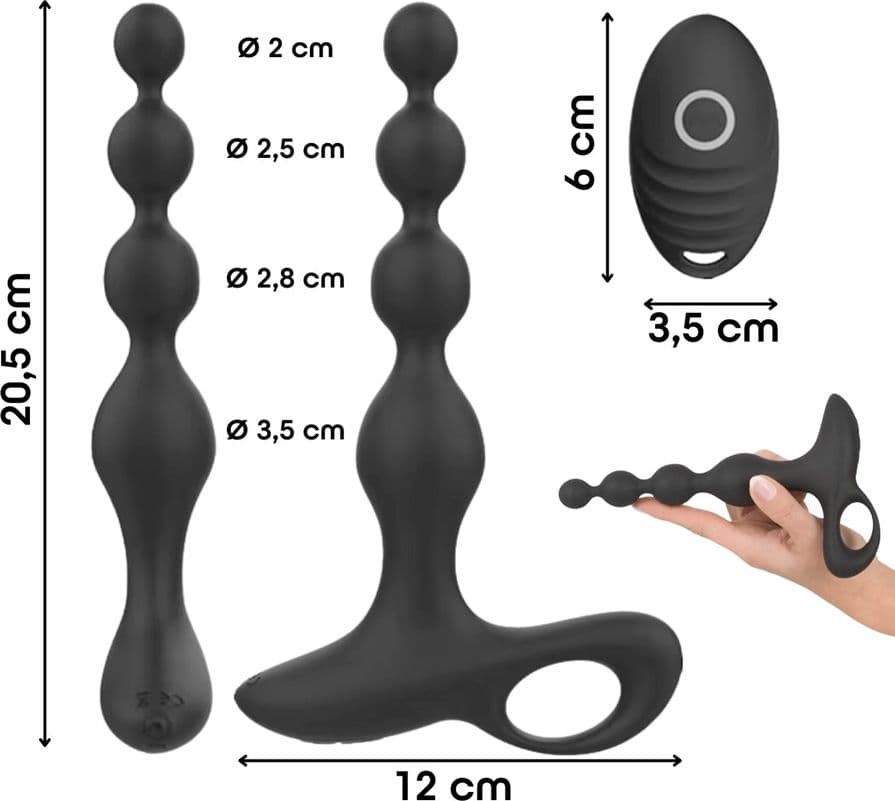Palline Anali Vibranti Progressive Plug Anale Vibratore con Telecomando Sex Toy - 6