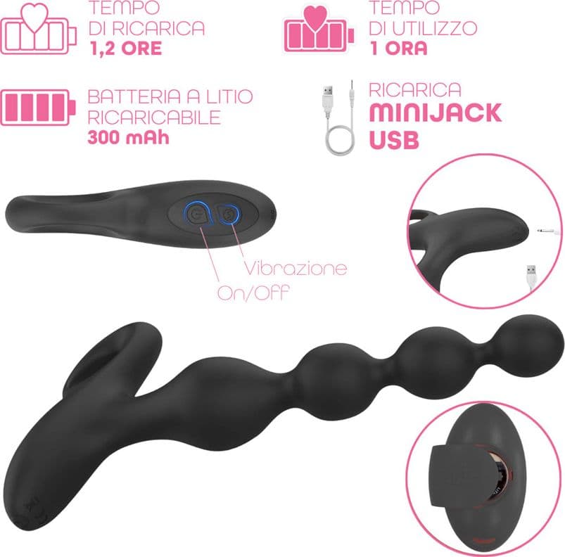 Palline Anali Vibranti Progressive Plug Anale Vibratore con Telecomando Sex Toy - 7