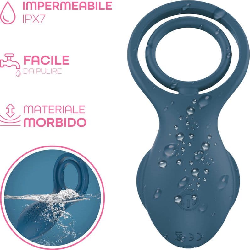 Anello Vibrante per Pene in Silicone con 10 Modalità Ricaricabile Silenzioso - 2