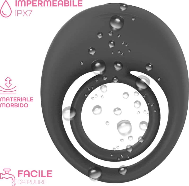 Anello Fallico Vibrante per Pene Stimolatore Clitoride Ritardante in Silicone USB - 2