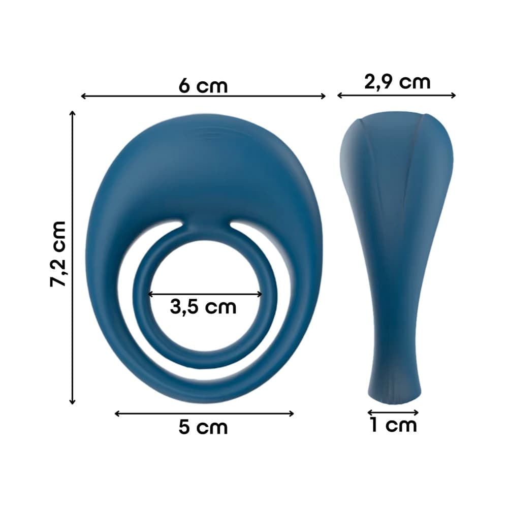 Anello Fallico Vibrante per Pene Stimolatore Clitoride Ritardante in Silicone USB - 12