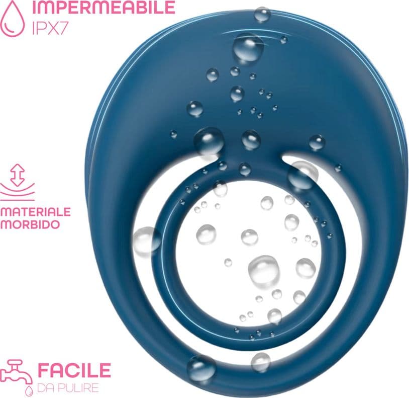 Anello Fallico Vibrante per Pene Stimolatore Clitoride Ritardante in Silicone USB - 13