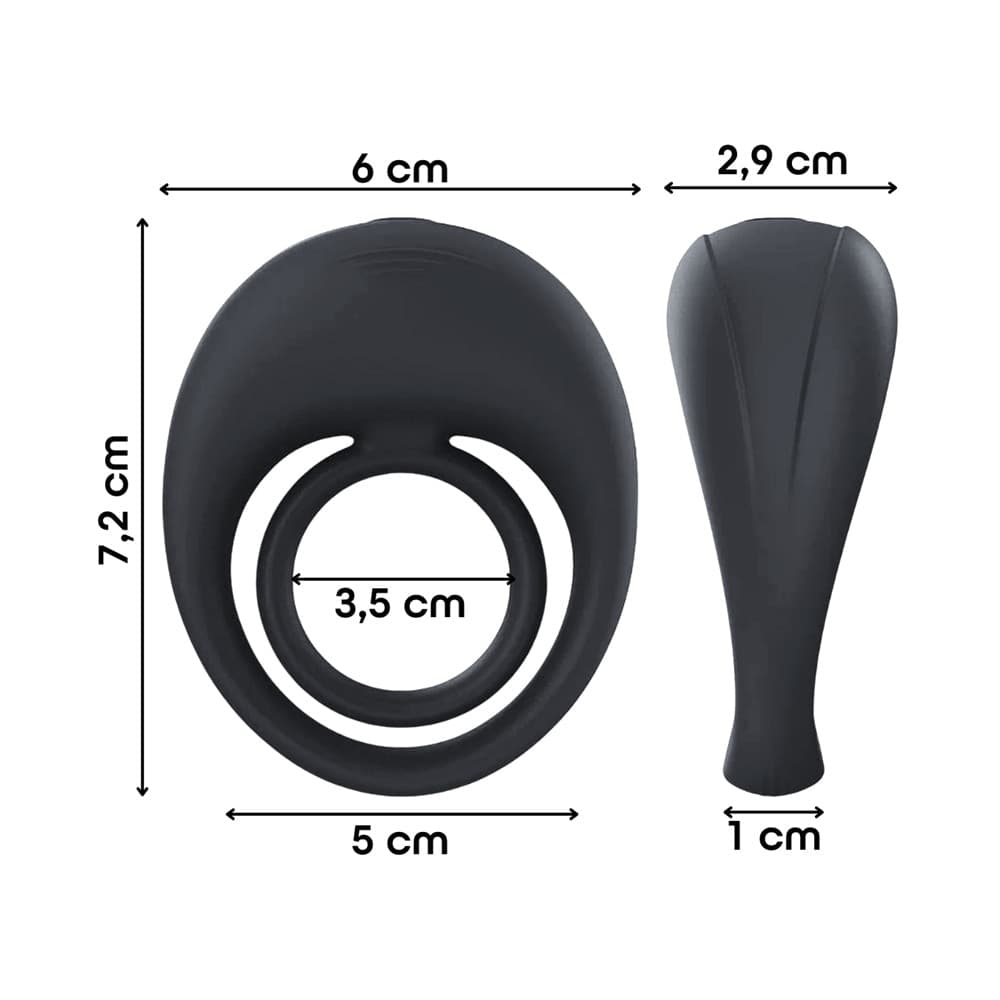 Anello Fallico Vibrante per Pene Stimolatore Clitoride Ritardante in Silicone USB - 3