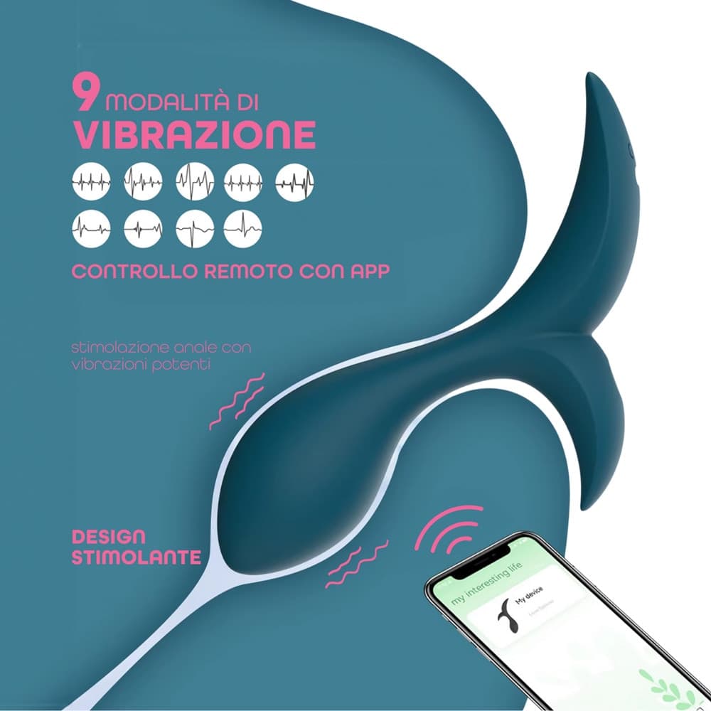 Vibratore Anale Massaggiatore Prostatico Controllo con App in Silicone Morbido - 13
