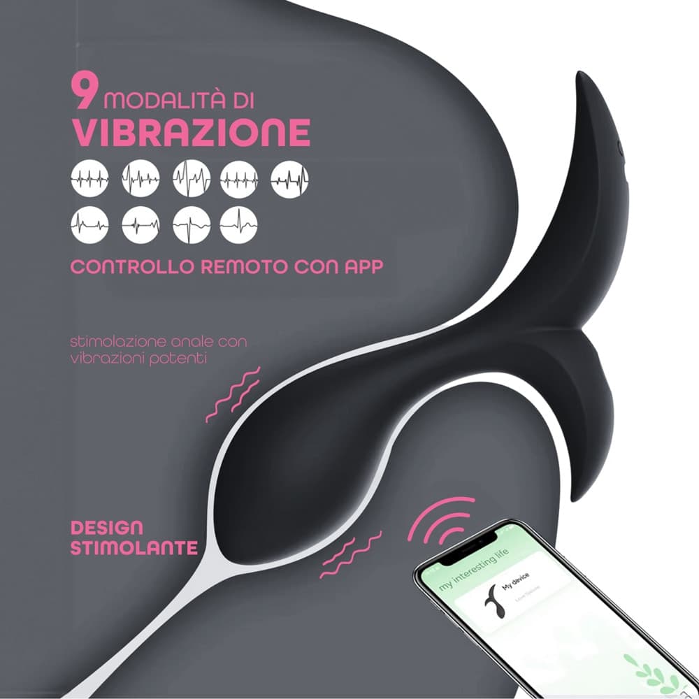 Vibratore Anale Massaggiatore Prostatico Controllo con App in Silicone Morbido - 8