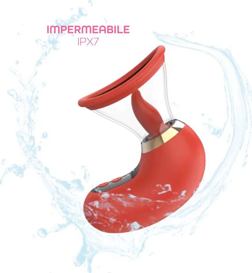 Succhia Clitoride Vibratore con Lingua in Silicone Controllo Remoto App Sex Toy - 3