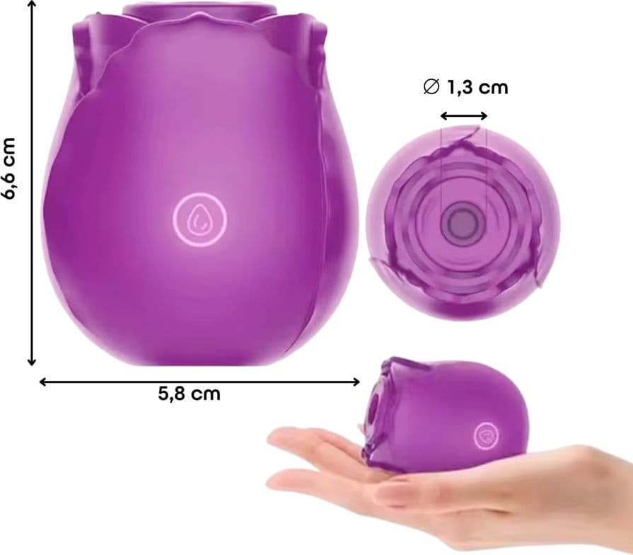 Succhia Clitoride Vibratore a Forma di Rosa Stimolatore con Suzione e Vibrazione - 15