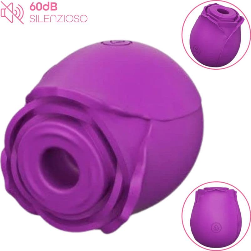 Succhia Clitoride Vibratore a Forma di Rosa Stimolatore con Suzione e Vibrazione - 17