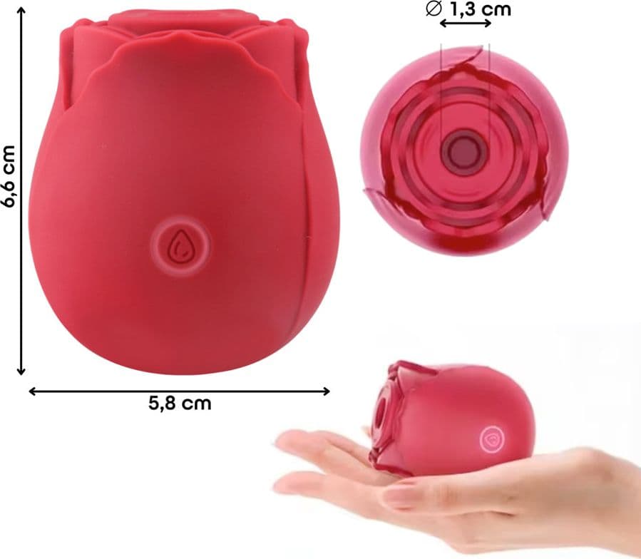 Succhia Clitoride Vibratore a Forma di Rosa Stimolatore con Suzione e Vibrazione - 3