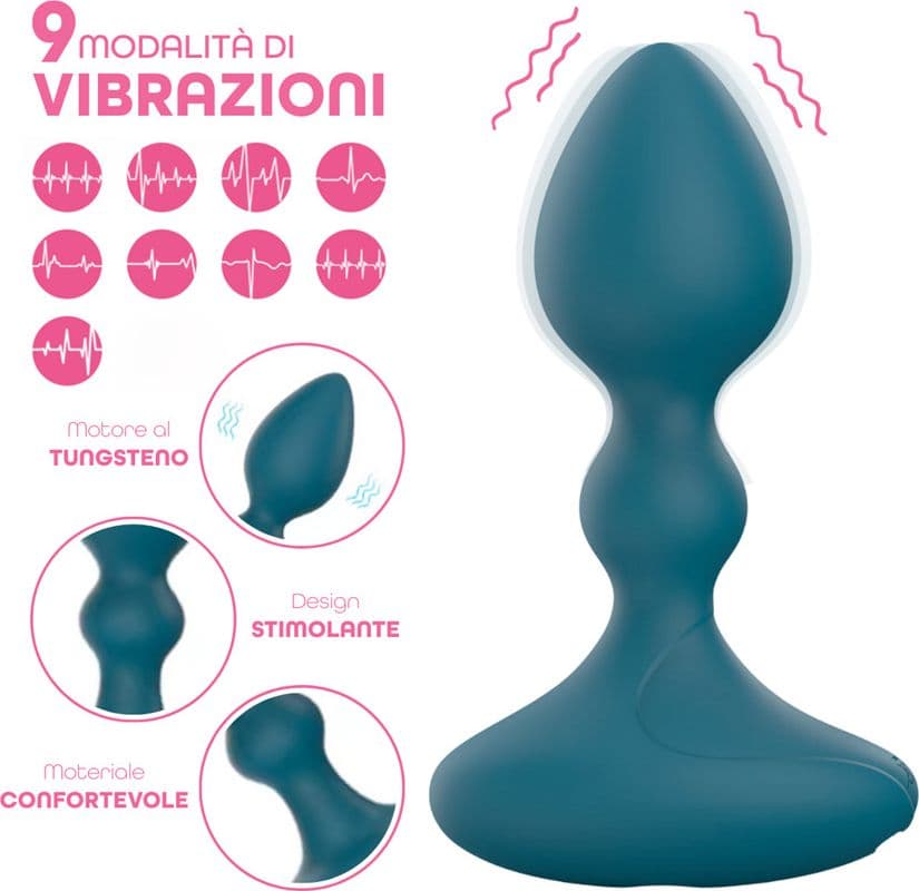 Vibratore Butt Plug Anale Vibrante con App in Silicone Morbido Stimolatore Smart - 12