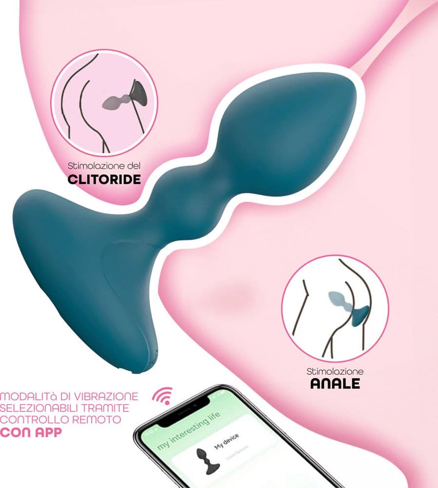 Vibratore Butt Plug Anale Vibrante con App in Silicone Morbido Stimolatore Smart - 13