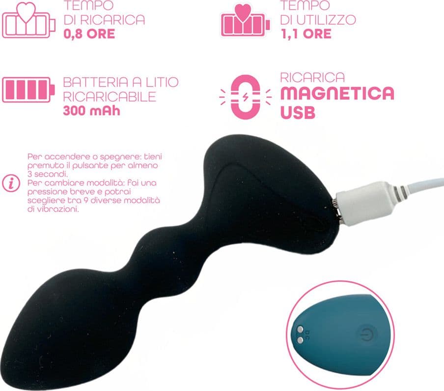 Vibratore Butt Plug Anale Vibrante con App in Silicone Morbido Stimolatore Smart - 14