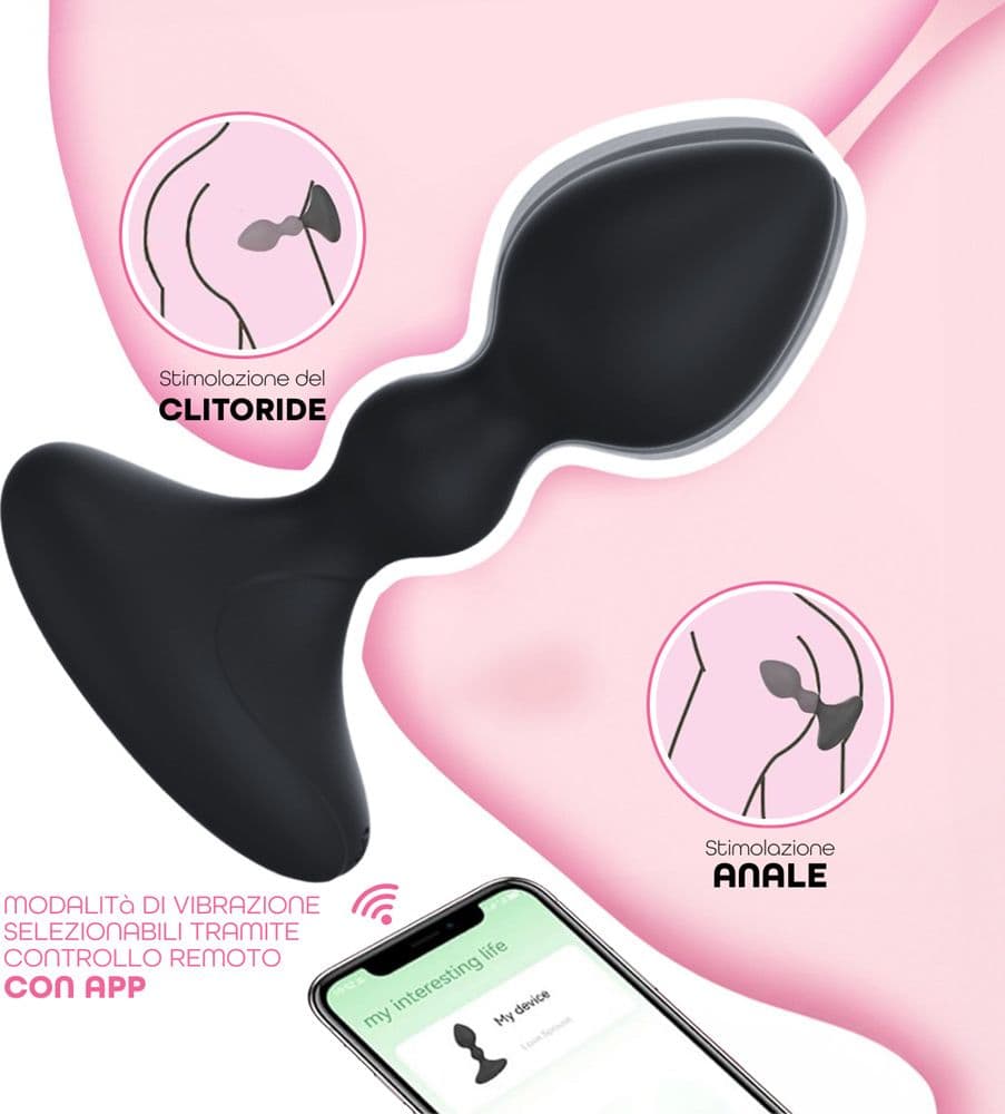 Vibratore Butt Plug Anale Vibrante con App in Silicone Morbido Stimolatore Smart - 8