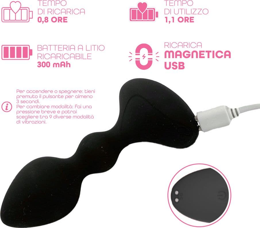 Vibratore Butt Plug Anale Vibrante con App in Silicone Morbido Stimolatore Smart - 9