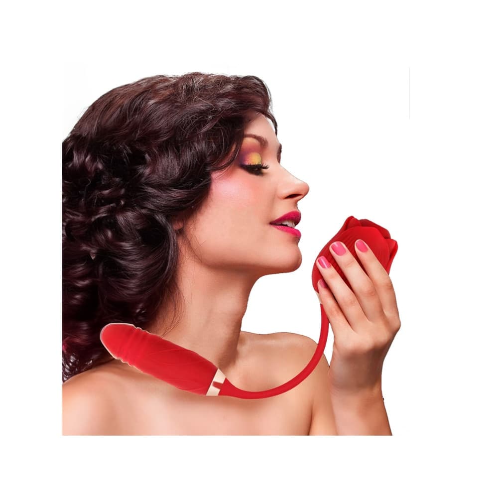 Vibratore Succhia Clitoride e Punto G doppia Stimolazione con Dildo Telescopico - 3