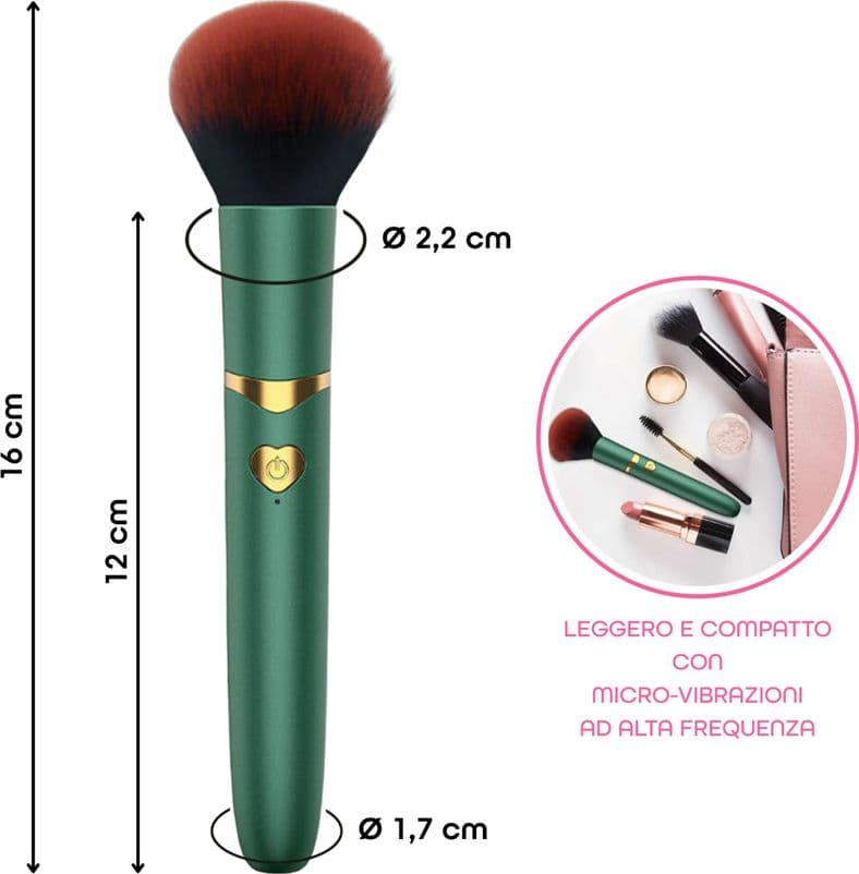 Vibratore a forma di Pennello Trucco con 10 Modalità di Vibrazioni Ricaricabile - 16