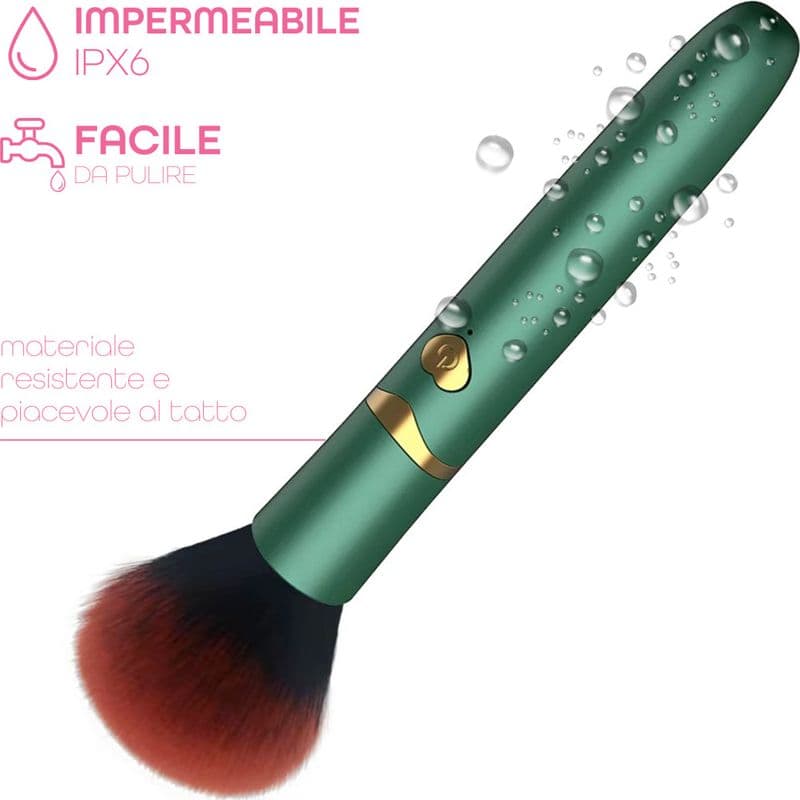 Vibratore a forma di Pennello Trucco con 10 Modalità di Vibrazioni Ricaricabile - 17