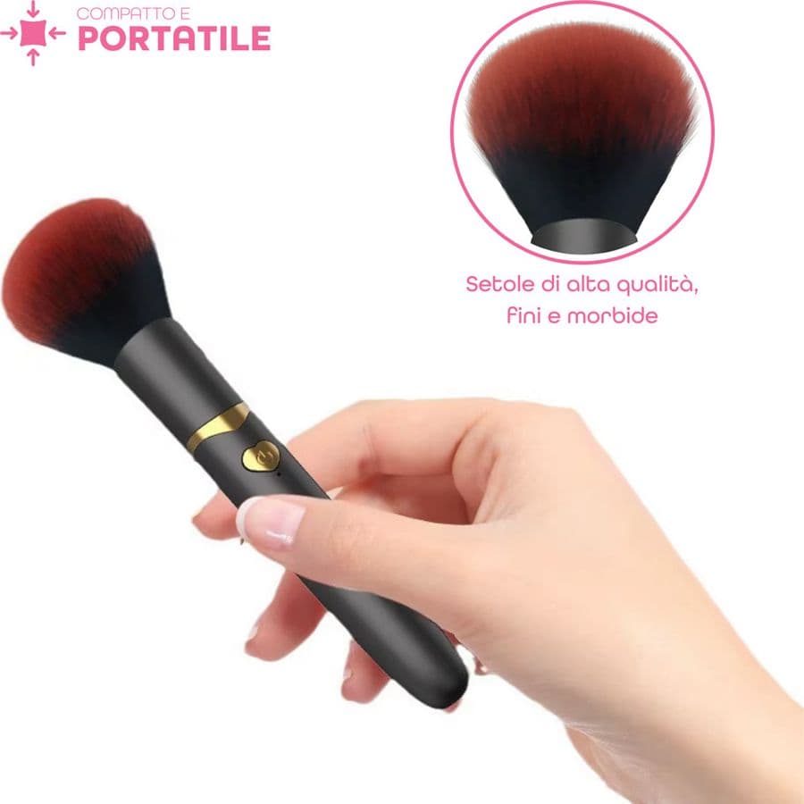 Vibratore a forma di Pennello Trucco con 10 Modalità di Vibrazioni Ricaricabile - 8
