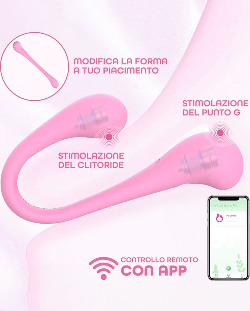 Vibratore Multifunzione per Doppia Stimolazione Controllo con App Modellabile - 13