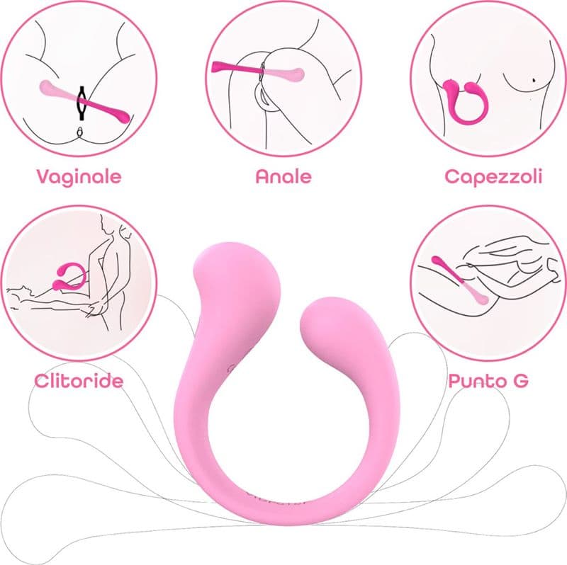 Vibratore Multifunzione per Doppia Stimolazione Controllo con App Modellabile - 17