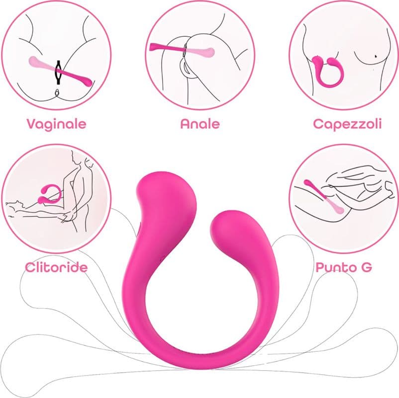 Vibratore Multifunzione per Doppia Stimolazione Controllo con App Modellabile - 4