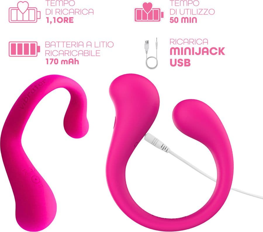 Vibratore Multifunzione per Doppia Stimolazione Controllo con App Modellabile - 6