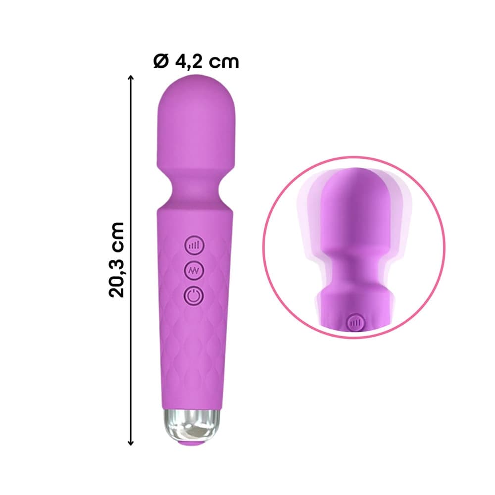 Wand Massager Massaggiatore Vibratore Ricaricabile in Silicone Sex Toy per Donna - 15