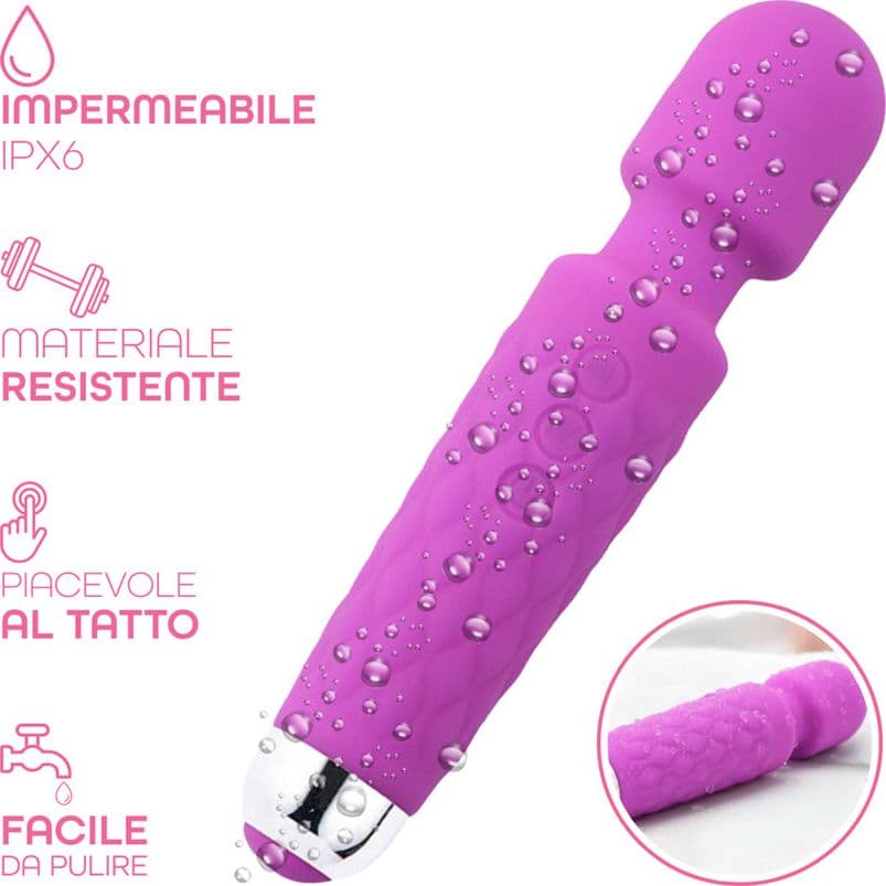 Wand Massager Massaggiatore Vibratore Ricaricabile in Silicone Sex Toy per Donna - 16
