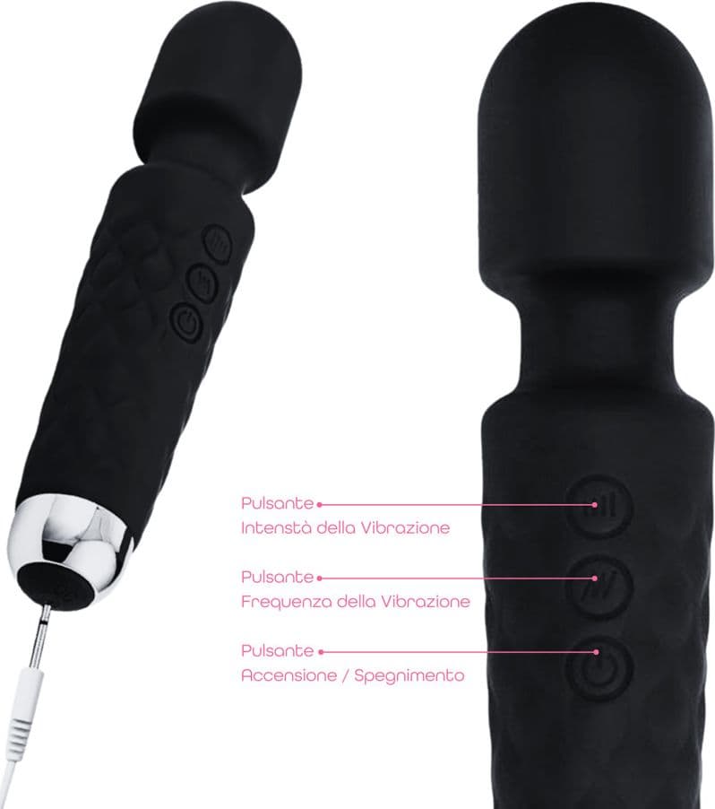 Wand Massager Massaggiatore Vibratore Ricaricabile in Silicone Sex Toy per Donna - 21