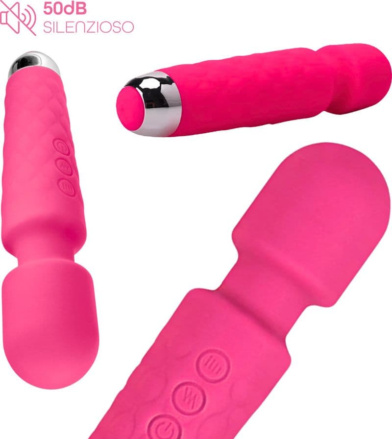 Wand Massager Massaggiatore Vibratore Ricaricabile in Silicone Sex Toy per Donna - 4