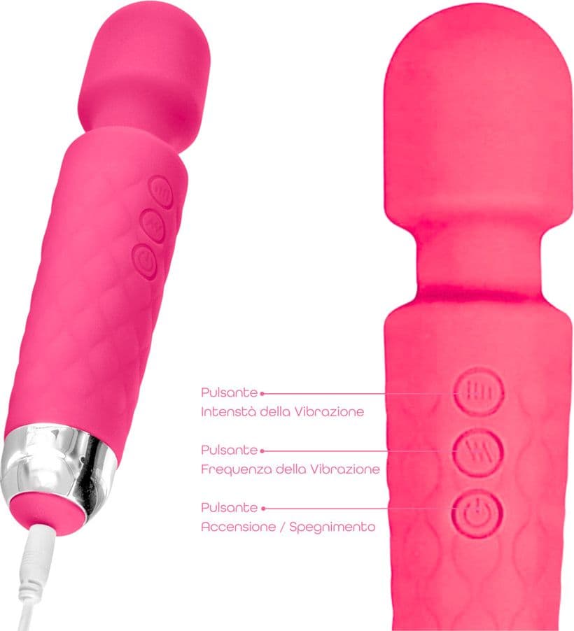 Wand Massager Massaggiatore Vibratore Ricaricabile in Silicone Sex Toy per Donna - 8
