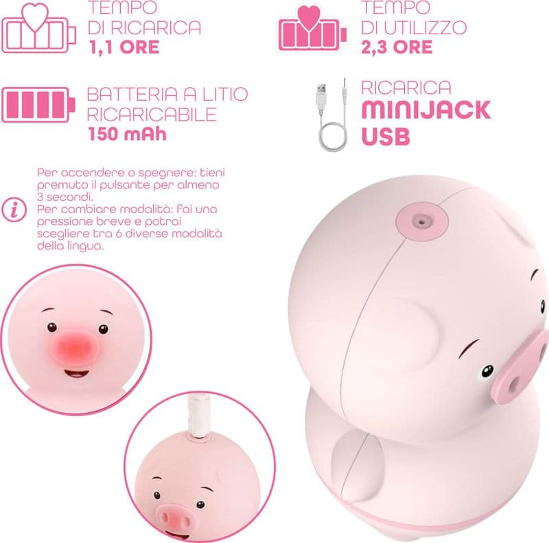 Vibratore Clitorideo Licking Mini Stimolatore Lecca Clitoride Toy Ricaricabile - 3