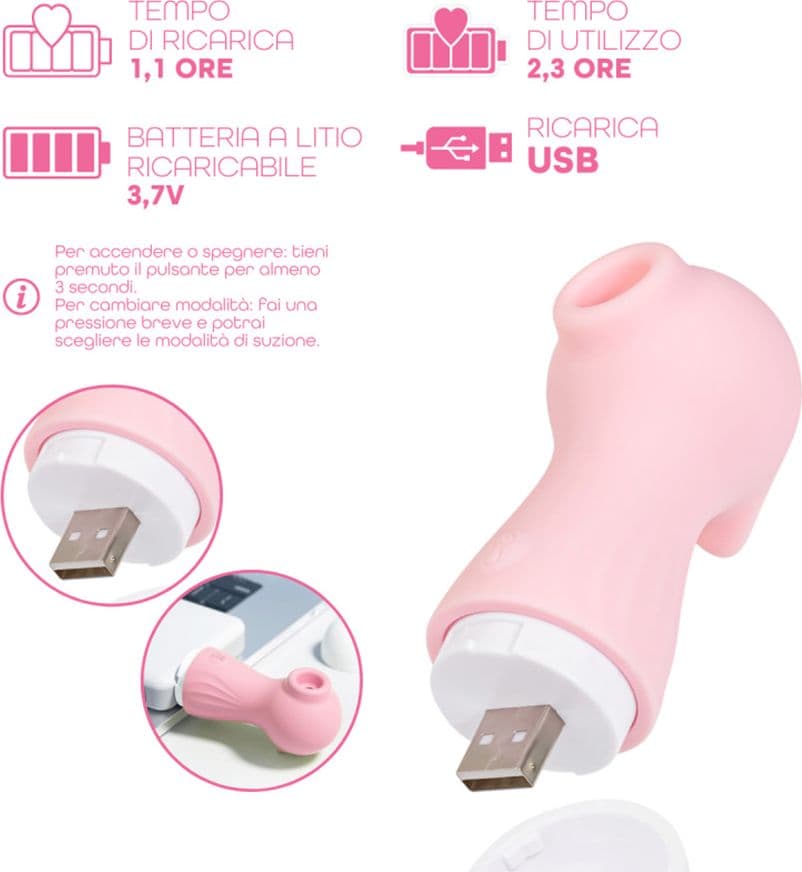 Succhia Clitoride Stimolatore Clitorideo a Suzione in Silicone Clit Sucker SexToy - 2