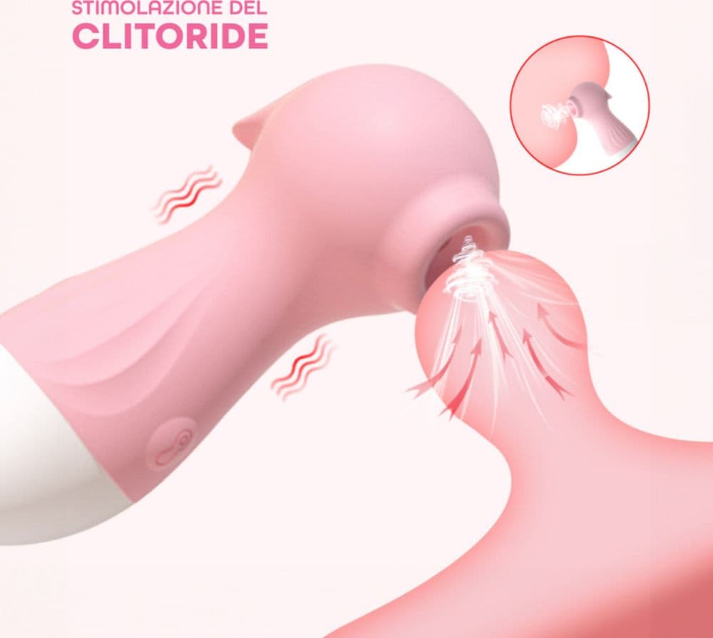 Succhia Clitoride Stimolatore Clitorideo a Suzione in Silicone Clit Sucker SexToy - 5