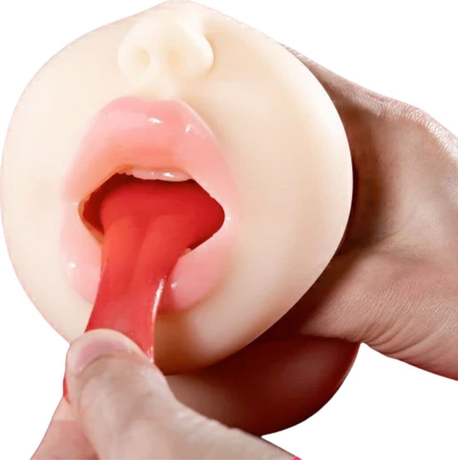 Masturbatore Maschile Realistico Effetto Sesso Orale Bocca e Lingua Sex Toy Uomo - 8