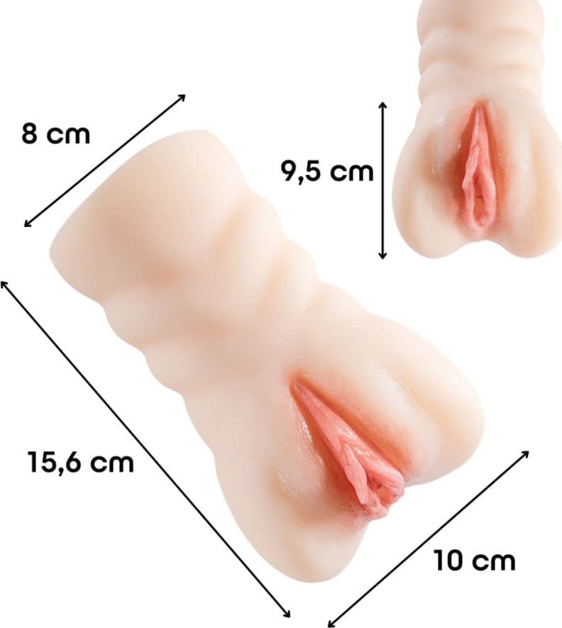 Masturbatore per Uomo Realistico Vagina e Ano Finti Doppio Foro Morbido Silicone - 6