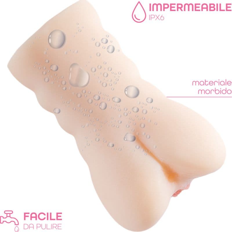 Masturbatore per Uomo Realistico Vagina e Ano Finti Doppio Foro Morbido Silicone - 7