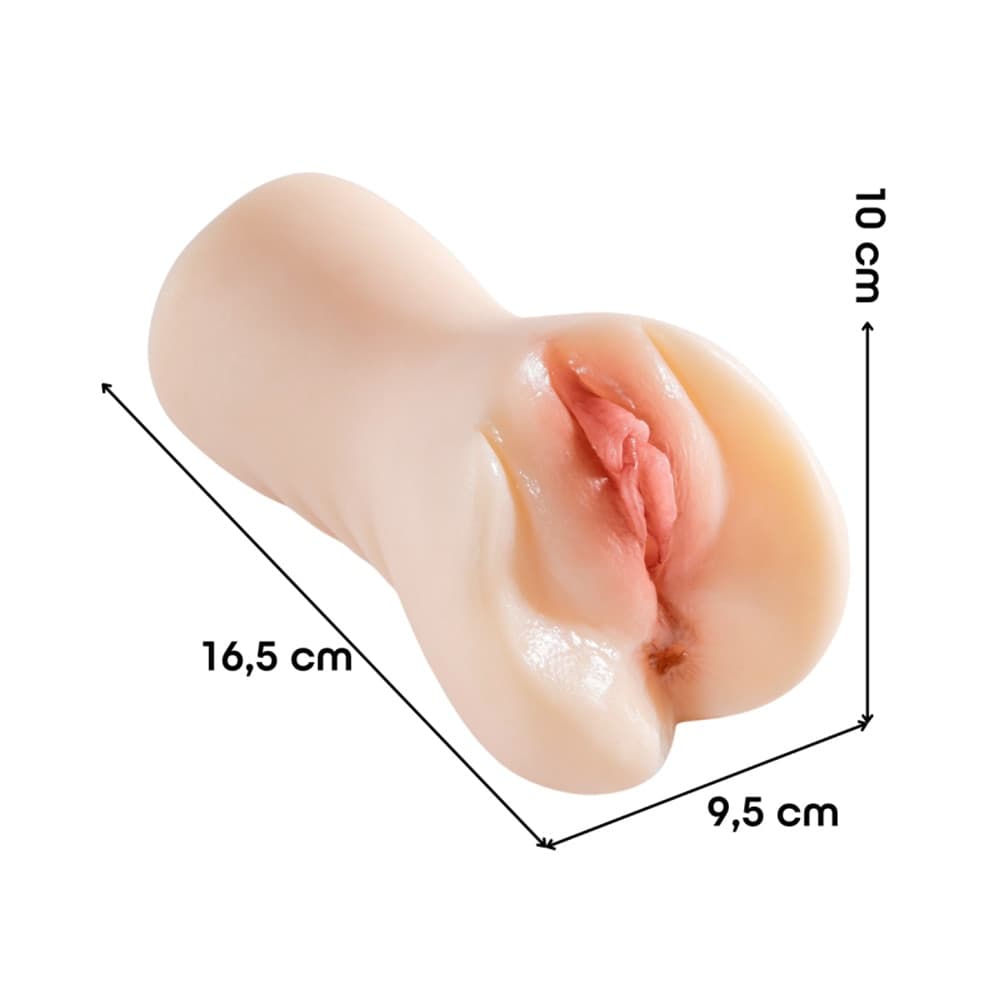 Masturbatore Realistico Doppio Vagina e Ano in Silicone Morbido Sex Toy per Uomo - 7