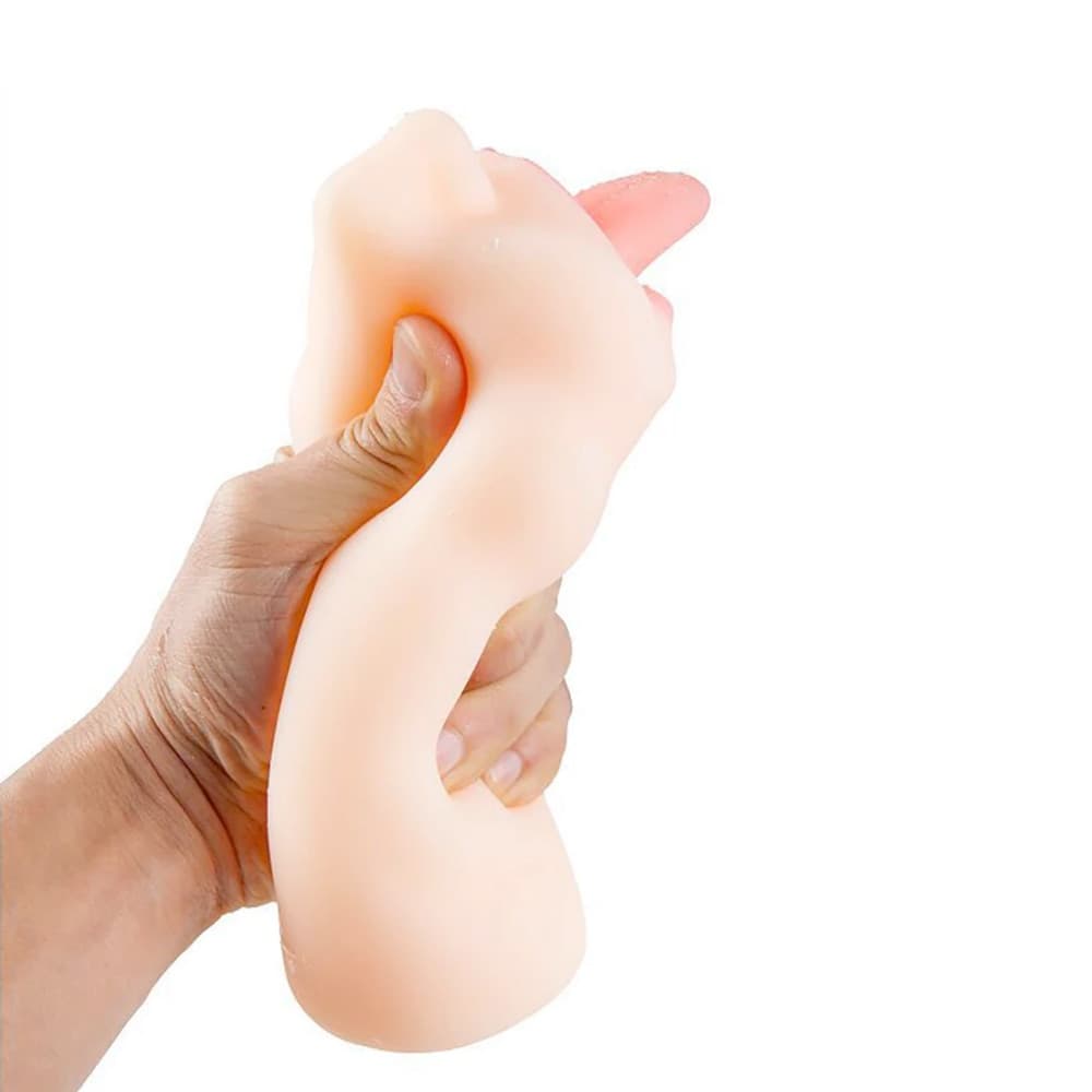 Masturbatore Realistico per Uomo con Bocca e Lingua Morbida Effetto Sesso Orale - 2