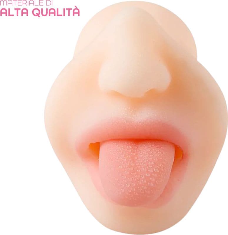 Masturbatore Realistico per Uomo con Bocca e Lingua Morbida Effetto Sesso Orale - 6