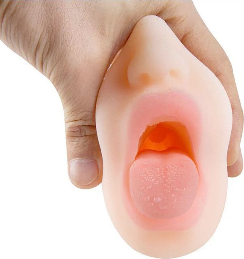 Masturbatore Realistico per Uomo con Bocca e Lingua Morbida Effetto Sesso Orale - 8