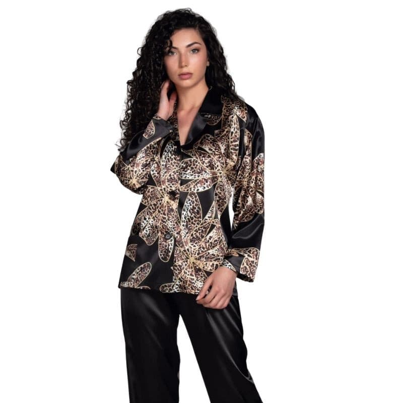 Pigiama donna aperto davanti manica lunga Botticelli Home Valeria - 2