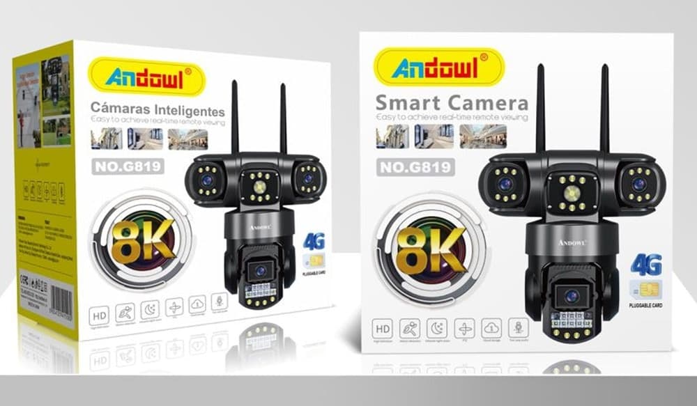 TELECAMERA DI SORVEGLIANZA SICUREZZA IP PTZ 4G 8K 12MP TRIPLA LENTE SCHERMO AUDIO Q-G819 - 2