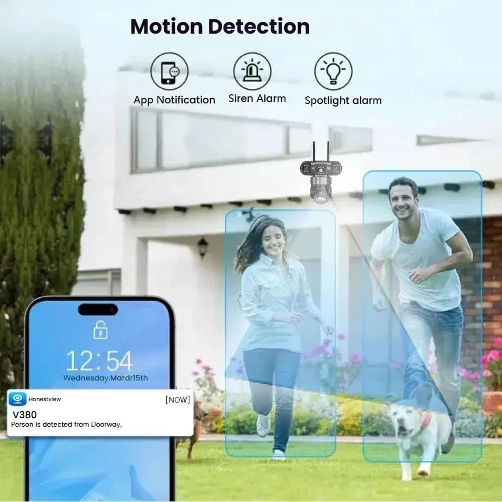 TELECAMERA DI SORVEGLIANZA SICUREZZA IP PTZ 4G 8K 12MP TRIPLA LENTE SCHERMO AUDIO Q-G819 - 5